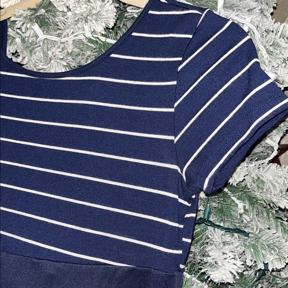 Navy Striped juniors Dress - Picture 5 of 8